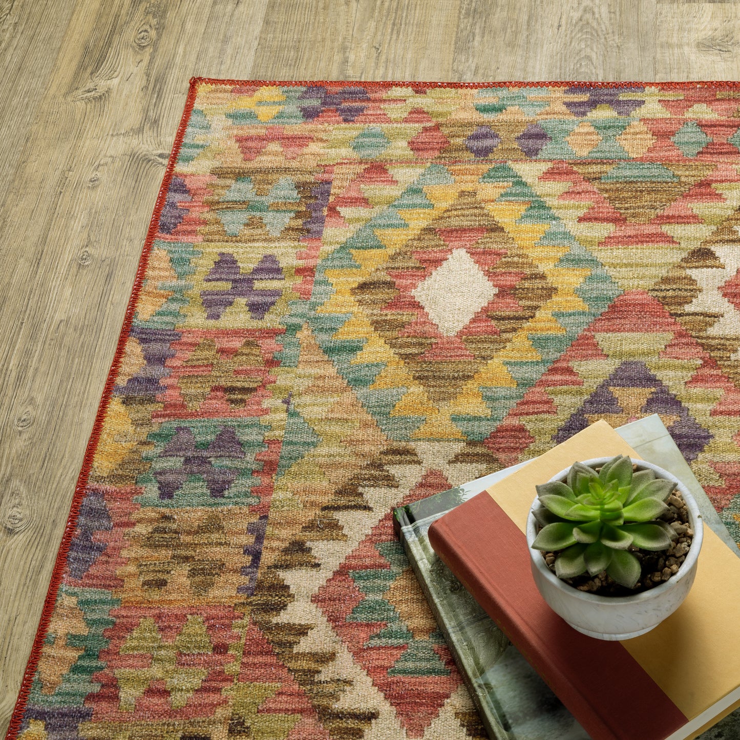 Malibu Gold Multi Southwestern Western Indoor Rug