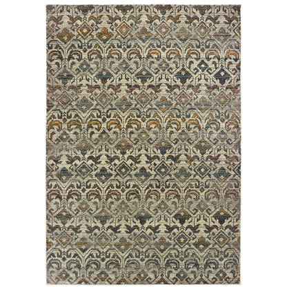 Mantra Ivory Grey Transitional Geometric Indoor Rug