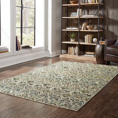 Mantra Ivory Grey Transitional Geometric Indoor Rug