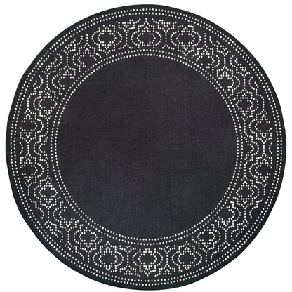 Marina Black Ivory Casual Border Indoor/Outdoor Rug