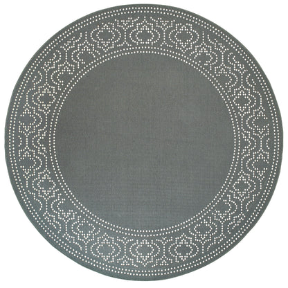 Marina Grey Ivory Casual Border Indoor/Outdoor Rug