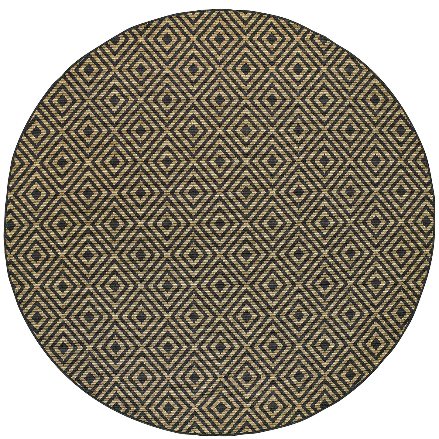 Marina Black Tan Casual Geometric Indoor/Outdoor Rug