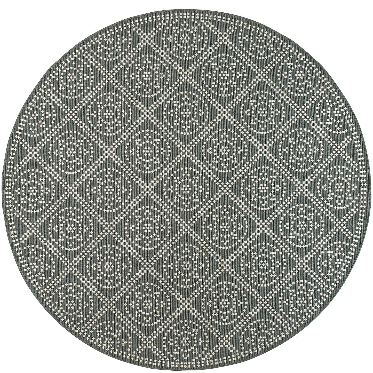 Marina Grey Ivory Scandinavian Geometric Indoor/Outdoor Rug