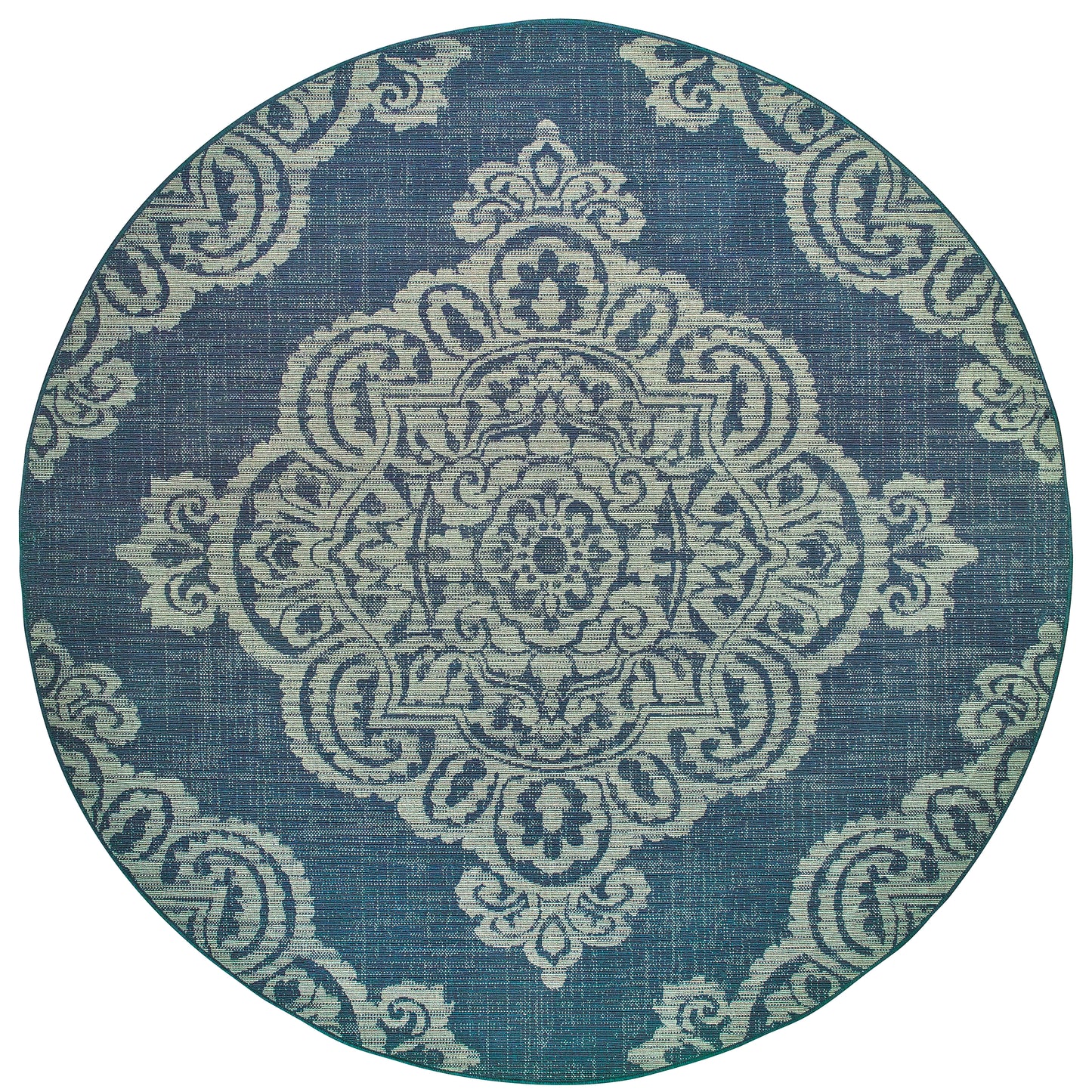 Marina Navy Grey Bohemian Oriental Indoor/Outdoor Rug