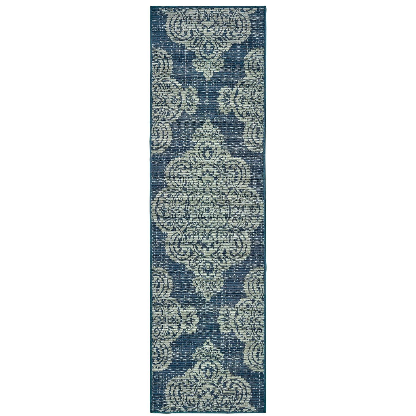 Marina Navy Grey Bohemian Oriental Indoor/Outdoor Rug