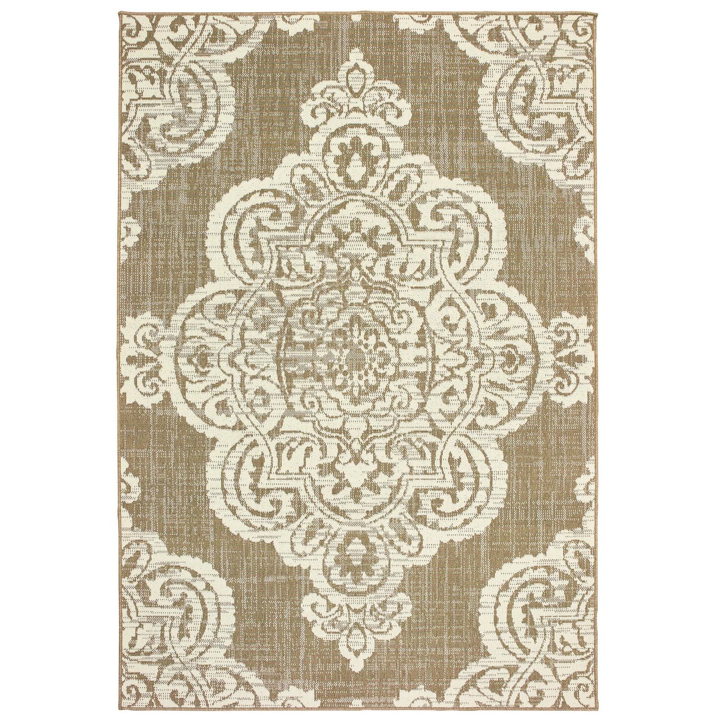 Marina Tan Ivory Bohemian Oriental Indoor/Outdoor Rug