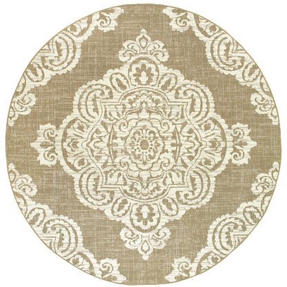 Marina Tan Ivory Bohemian Oriental Indoor/Outdoor Rug