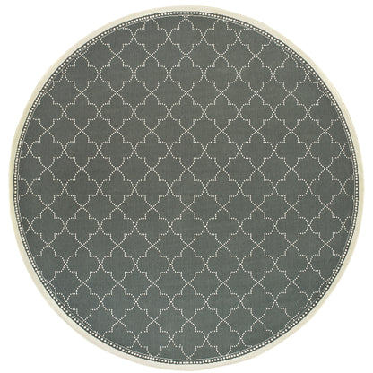 Marina Grey Ivory Moroccan Geometric Indoor/Outdoor Rug