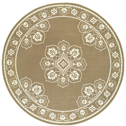 Marina Tan Ivory Traditional Oriental Indoor/Outdoor Rug