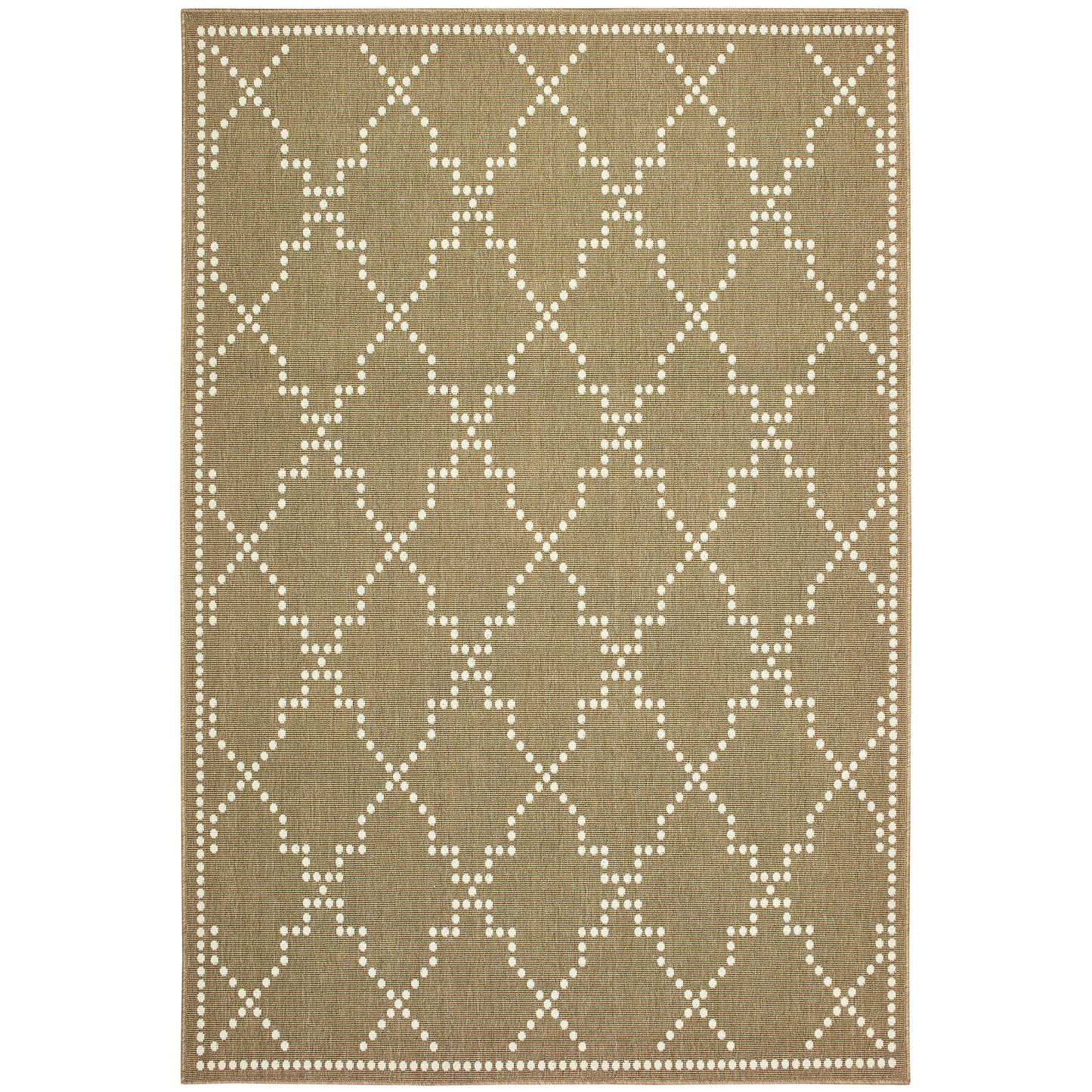 Marina Tan Ivory Moroccan Geometric Indoor/Outdoor Rug