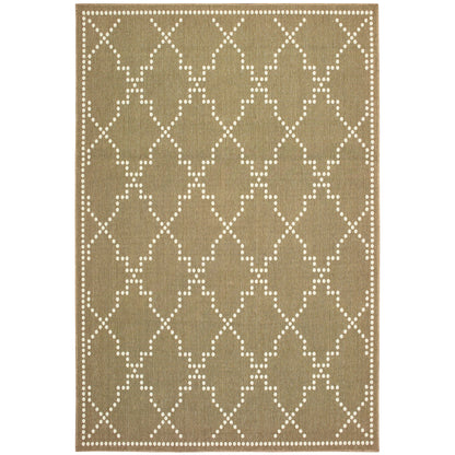 Marina Tan Ivory Moroccan Geometric Indoor/Outdoor Rug