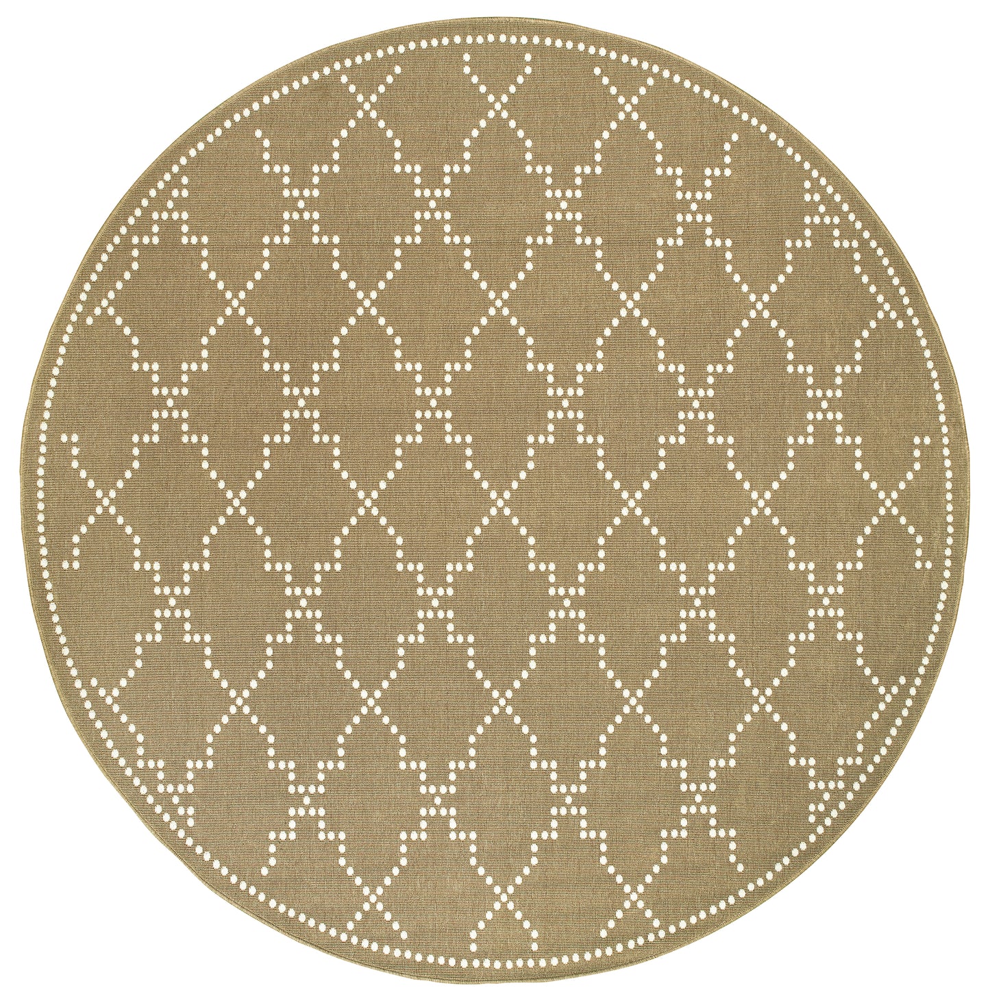 Marina Tan Ivory Moroccan Geometric Indoor/Outdoor Rug