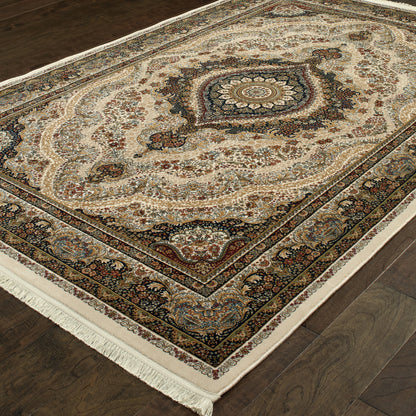 Masterpiece Ivory Multi Traditional Oriental Indoor Rug