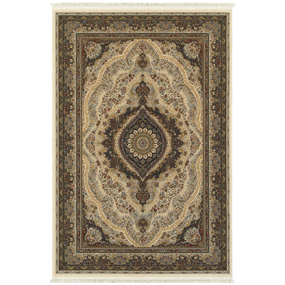 Masterpiece Ivory Multi Traditional Oriental Indoor Rug