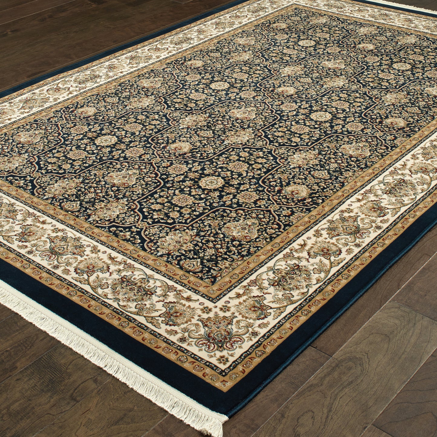 Masterpiece Navy Ivory Traditional Oriental Indoor Rug