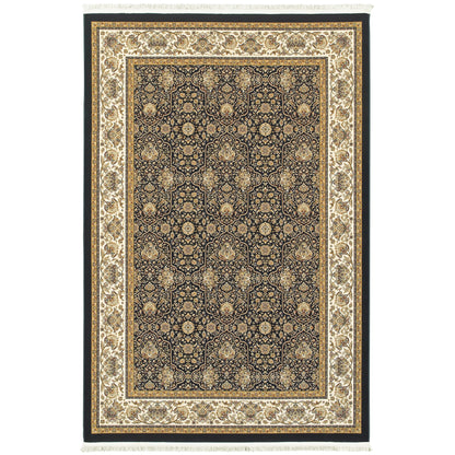 Masterpiece Navy Ivory Traditional Oriental Indoor Rug