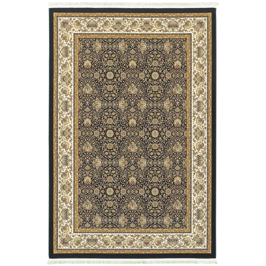 Masterpiece Navy Ivory Traditional Oriental Indoor Rug