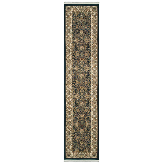 Masterpiece Navy Ivory Traditional Oriental Indoor Rug