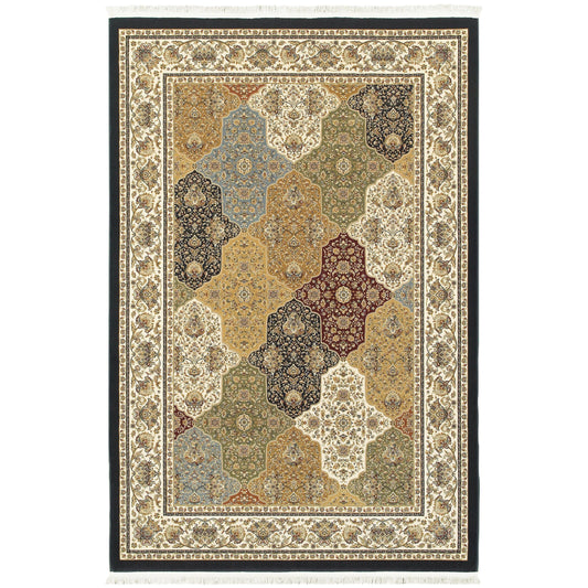 Masterpiece Navy Multi Traditional Oriental Indoor Rug