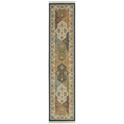 Masterpiece Navy Multi Traditional Oriental Indoor Rug