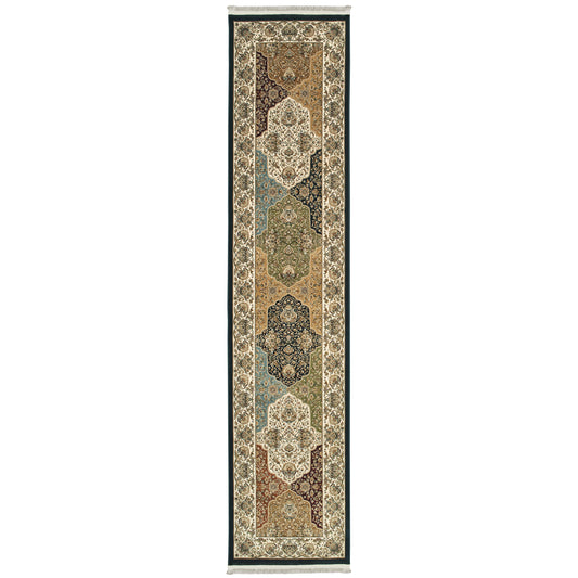 Masterpiece Navy Multi Traditional Oriental Indoor Rug