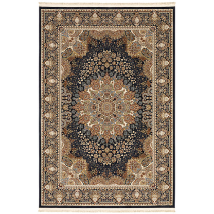 Masterpiece Navy Multi Traditional Oriental Indoor Rug