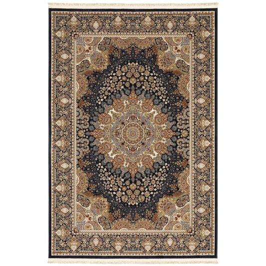 Masterpiece Navy Multi Traditional Oriental Indoor Rug