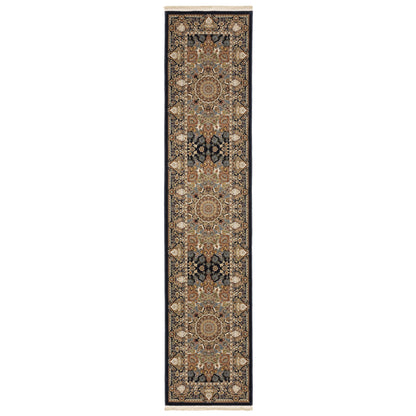 Masterpiece Navy Multi Traditional Oriental Indoor Rug