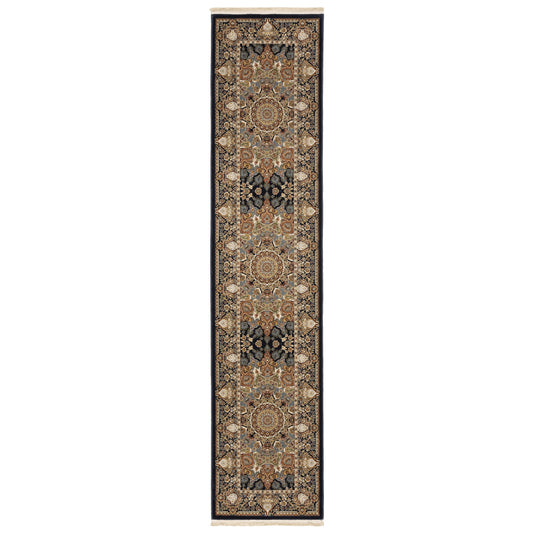 Masterpiece Navy Multi Traditional Oriental Indoor Rug