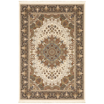 Masterpiece Ivory Multi Traditional Oriental Indoor Rug