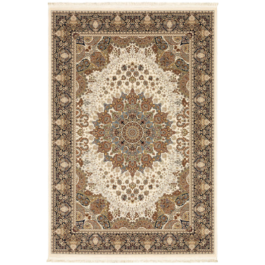 Masterpiece Ivory Multi Traditional Oriental Indoor Rug