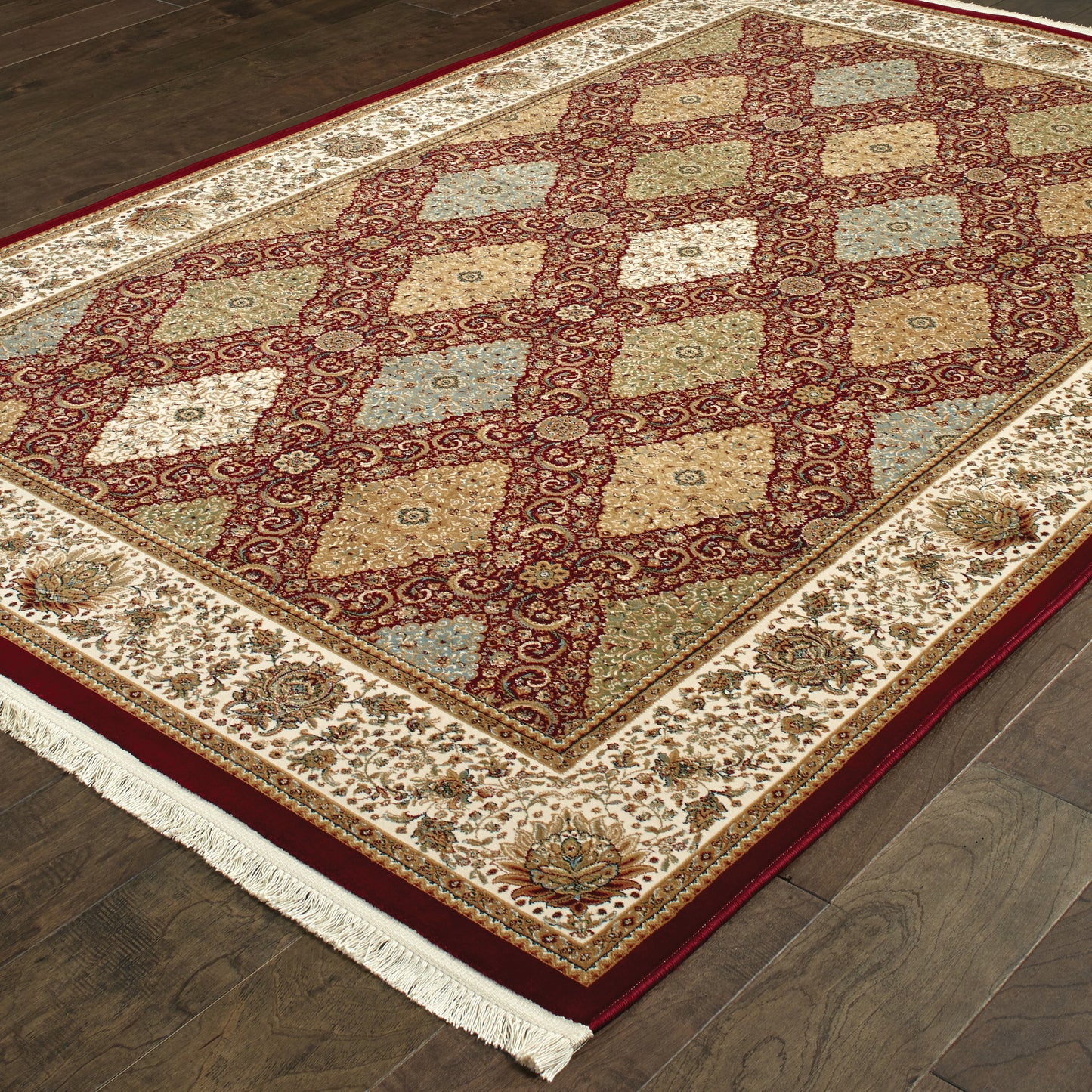 Masterpiece Red Multi Traditional Oriental Indoor Rug