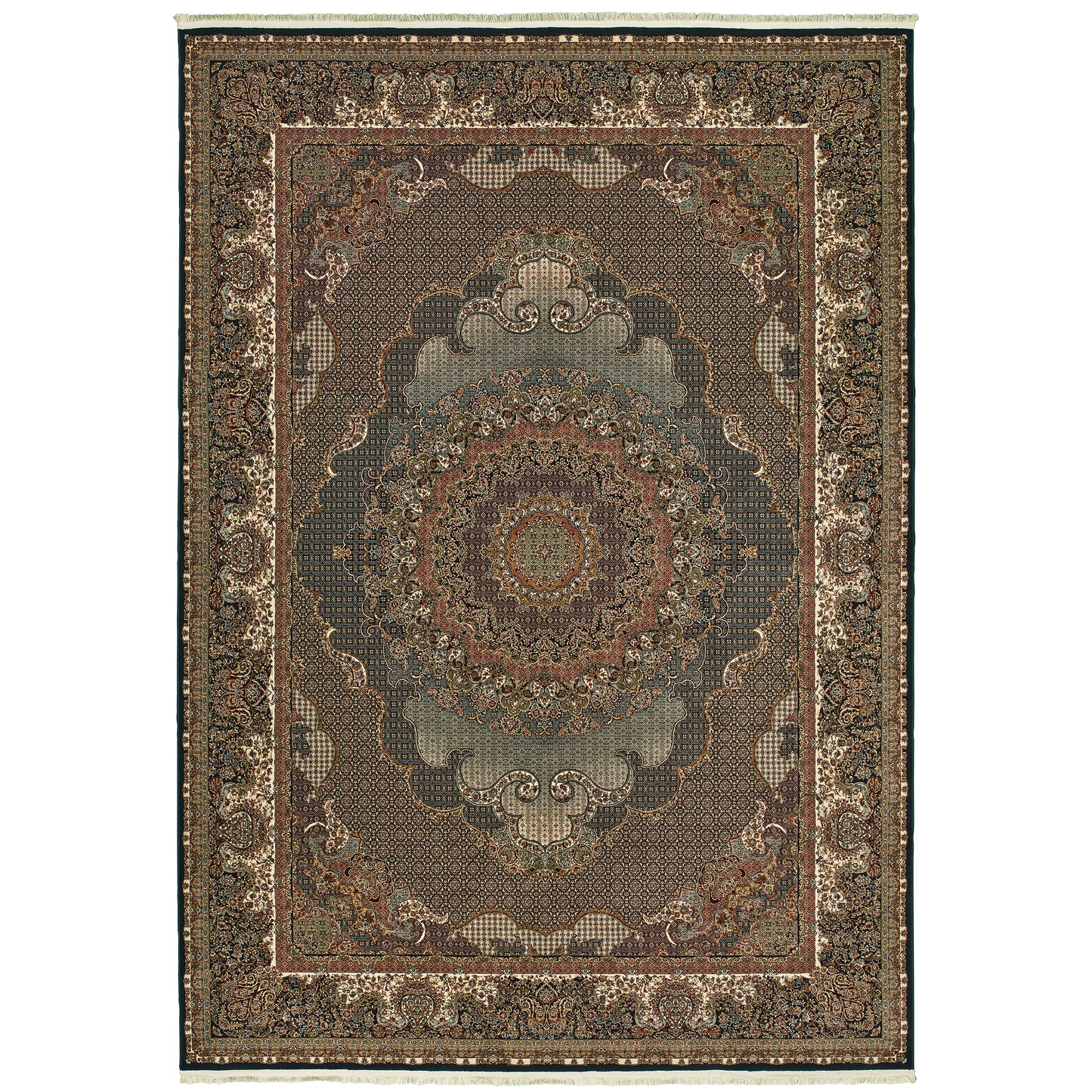 Masterpiece Blue Red Traditional Oriental Indoor Rug