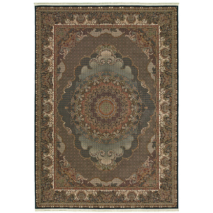 Masterpiece Blue Red Traditional Oriental Indoor Rug