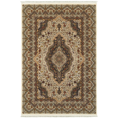 Masterpiece Ivory Multi Traditional Oriental Indoor Rug