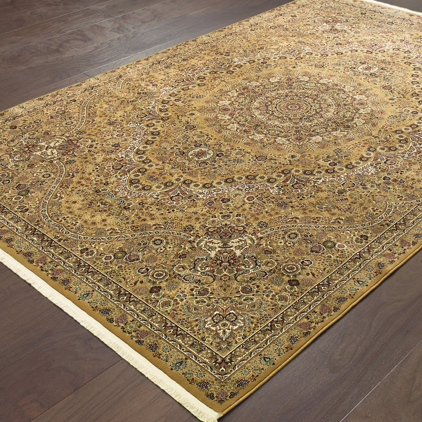 Masterpiece Gold Ivory Traditional Oriental Indoor Rug