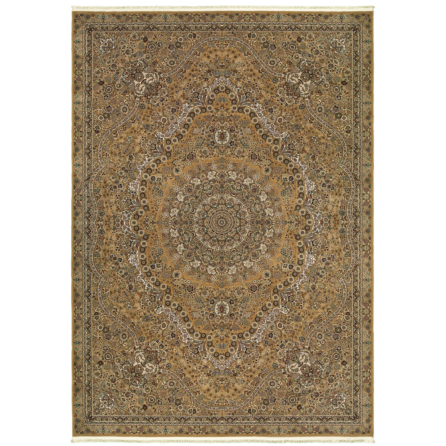 Masterpiece Gold Ivory Traditional Oriental Indoor Rug