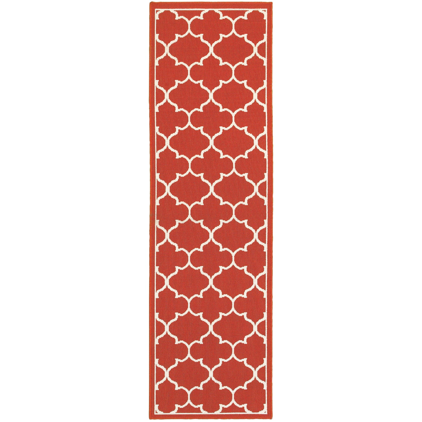 Meridian Red Ivory Moroccan Trellis Indoor/Outdoor Rug