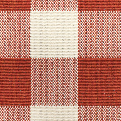 Meridian Red Ivory Farmhouse Geometric Indoor/Outdoor Rug