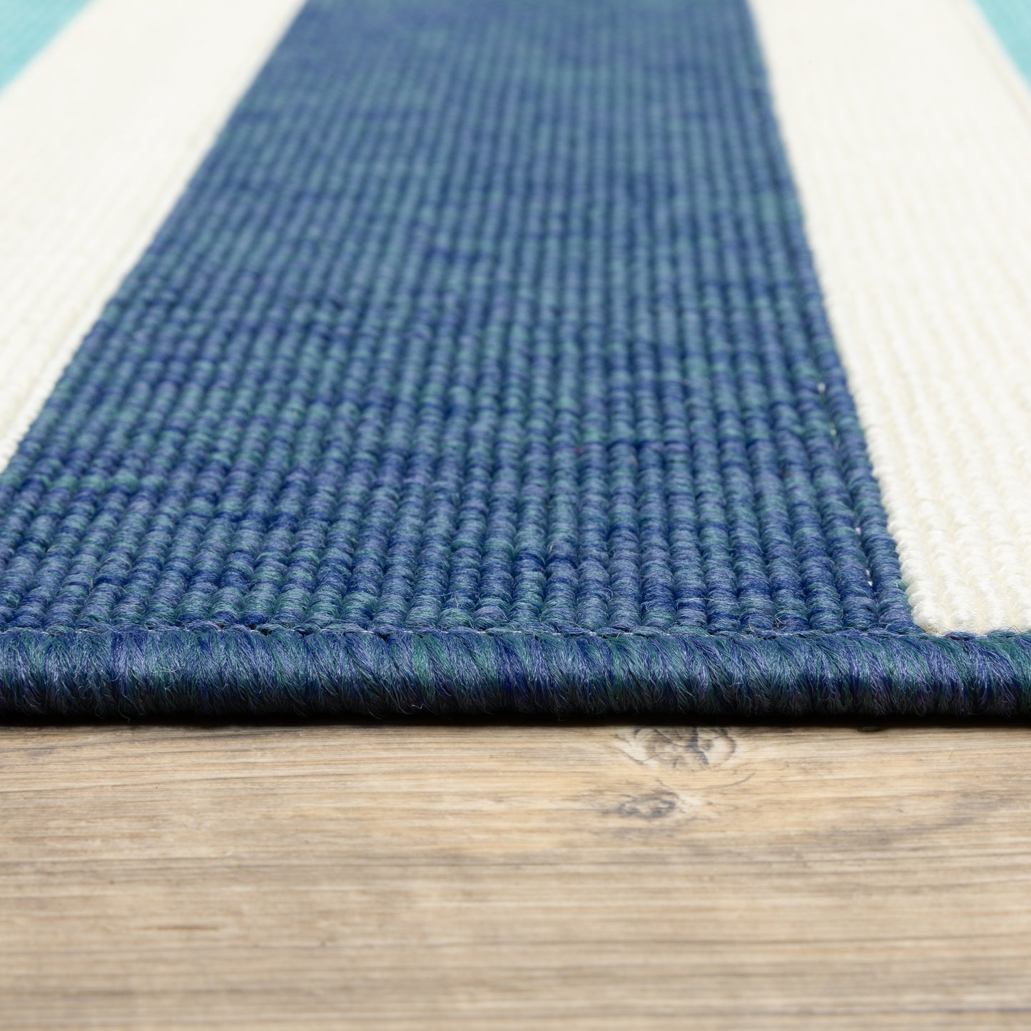 Meridian Blue Ivory Nautical & Coastal Striped Indoor/Outdoor Rug