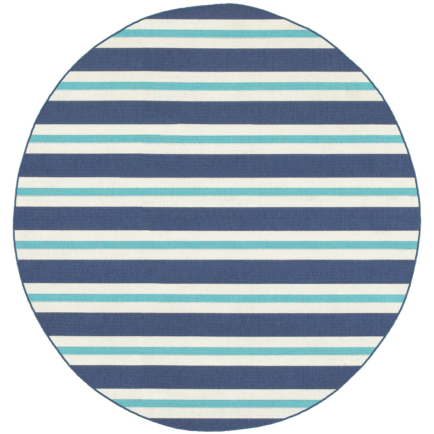 Meridian Blue Ivory Nautical & Coastal Striped Indoor/Outdoor Rug