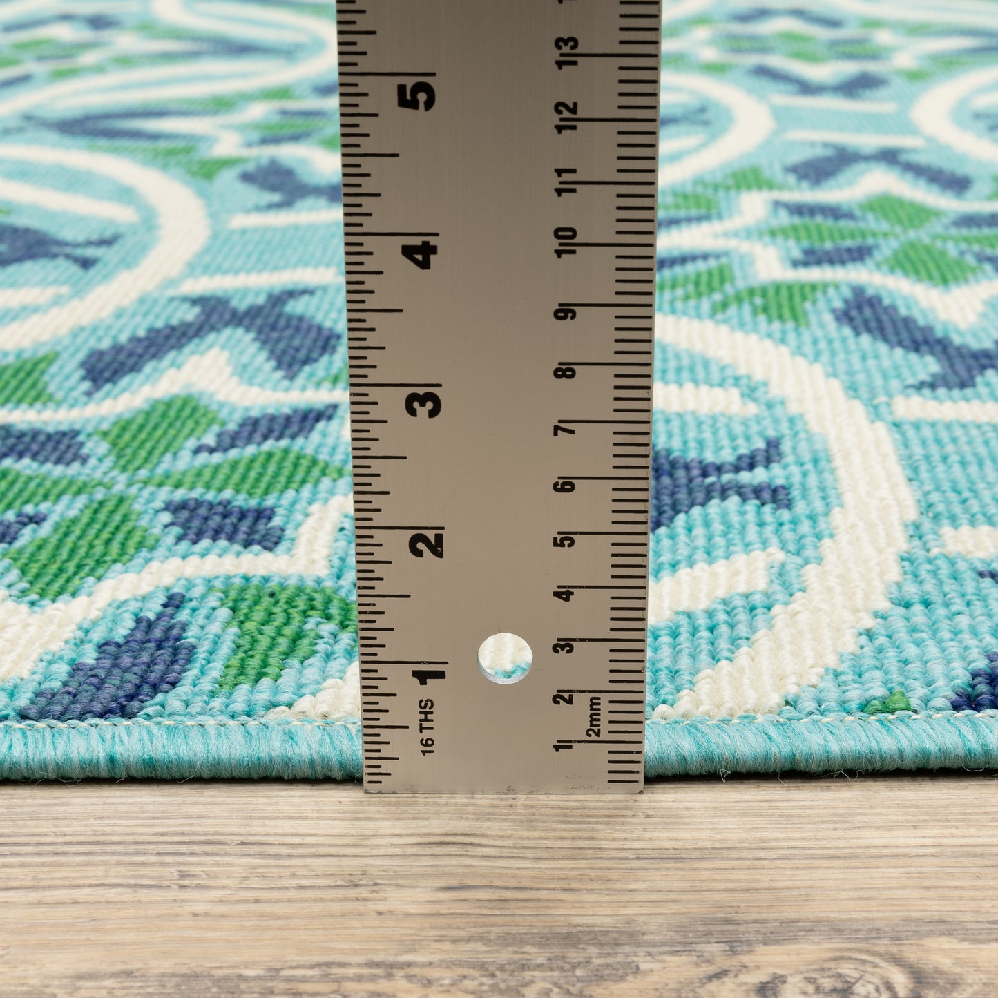 Meridian Blue Green Moroccan Floral Indoor/Outdoor Rug