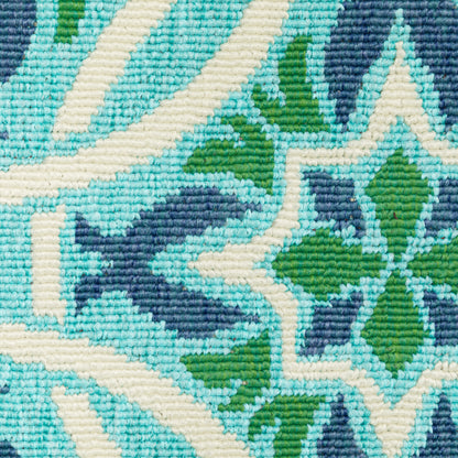 Meridian Blue Green Moroccan Floral Indoor/Outdoor Rug