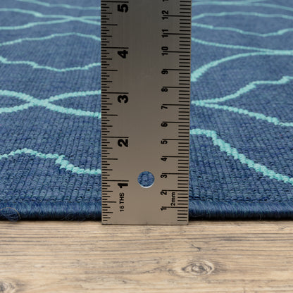 Meridian Navy Blue Moroccan Trellis Indoor/Outdoor Rug