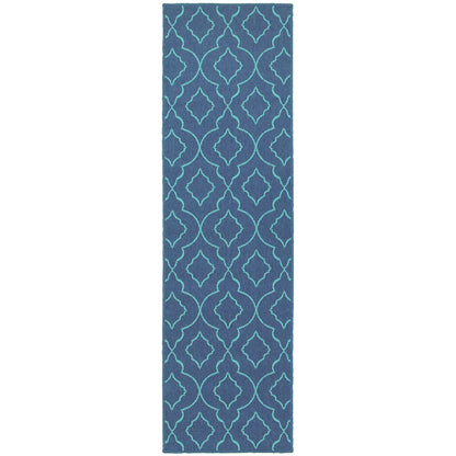 Meridian Navy Blue Moroccan Trellis Indoor/Outdoor Rug