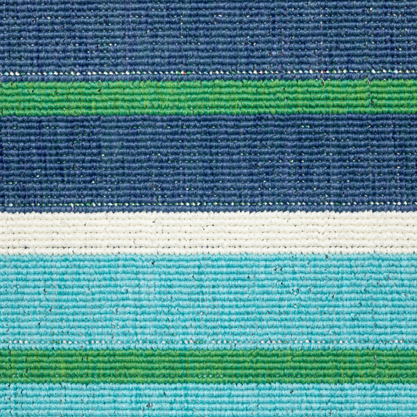 Meridian Blue Green Nautical & Coastal Striped Indoor/Outdoor Rug