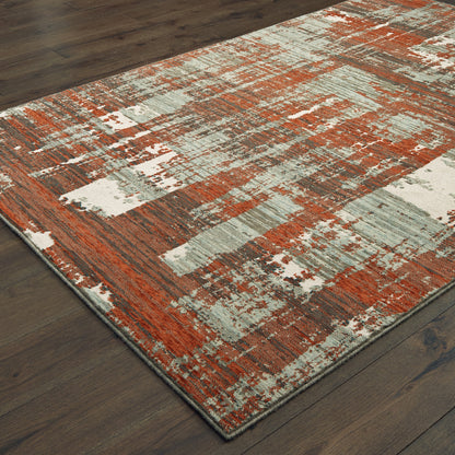 Montage Grey Rust Modern & Contemporary Abstract Indoor Rug