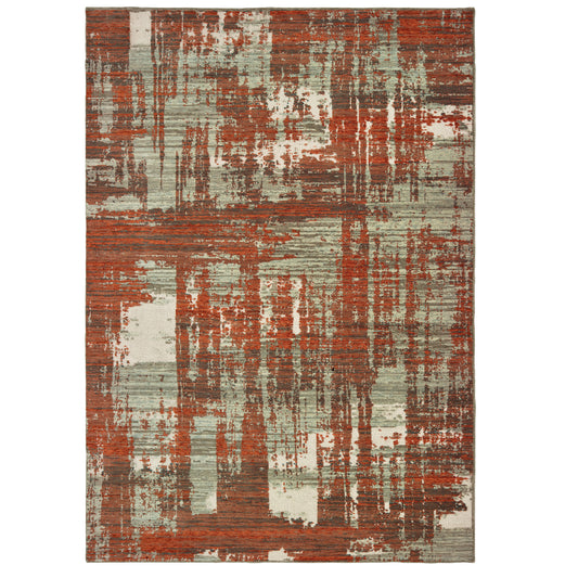 Montage Grey Rust Modern & Contemporary Abstract Indoor Rug