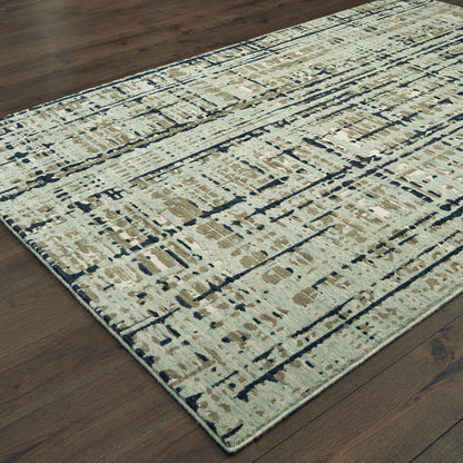 Montage Blue Tan Modern & Contemporary Abstract Indoor Rug