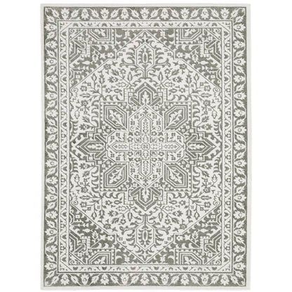 Montecito Grey White Traditional Medallion Indoor Rug